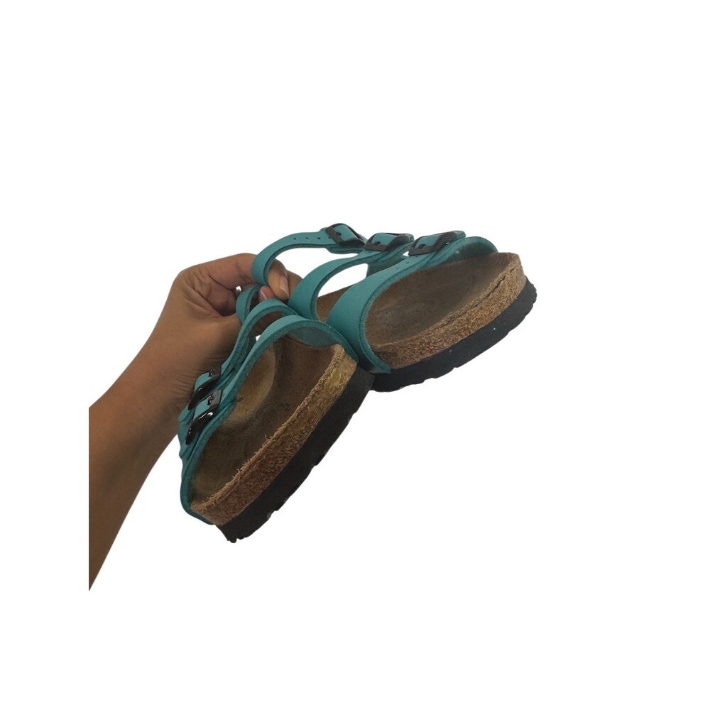 Birki’s by Birkenstock Florida Womens Slide Sandals Blue 3 Strap Buckle Sz 39 - Picture 13 of 14